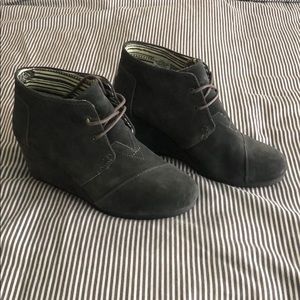 Toms suede wedge booties